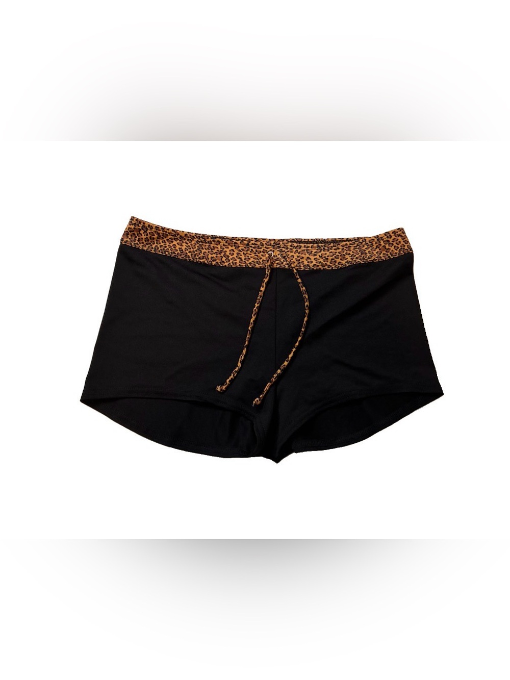 Xhilaration Leopard Trim Boyshort Swim Bottoms Y2K Size M